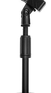 Desk Mic Stand - Upgraded Adjustable Table Microphone Stand with Mic Clip Compatible with Max 1.7 inch Diameter Microphone - Height 9.6 to 13.9 inch